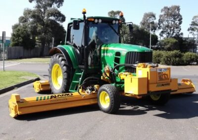 alamo attachment on tractor ready to work