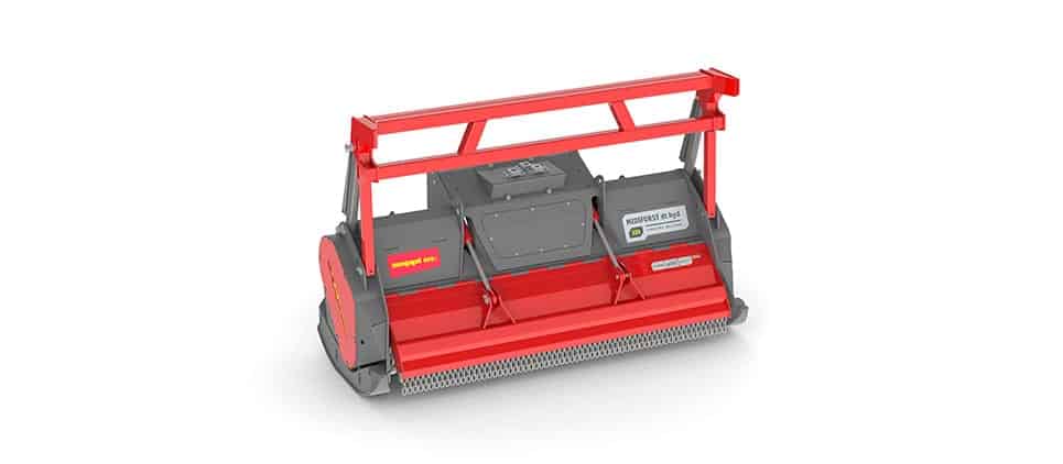 Seppi Midiforst dt hyd mulchers for compact loaders in red