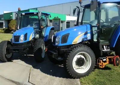 gyral kerb edger on a blue tractor