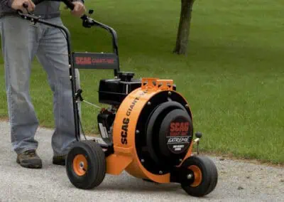 Scag Giant-Vac Extreme Blower on park pathway after mowing
