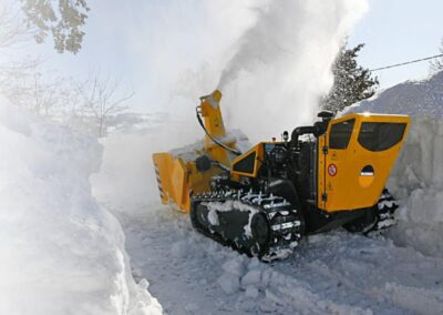 Robo snow blower deep in snow